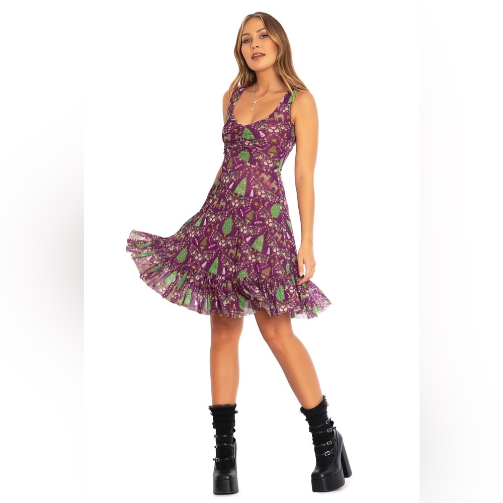 BLACKMILK Wild Christmas DRESS! Winter Holiday Cute Woodland Animals
